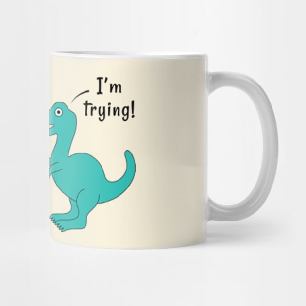 Funny Kawaii Dinosaur Hug Me Pun by JaiStore